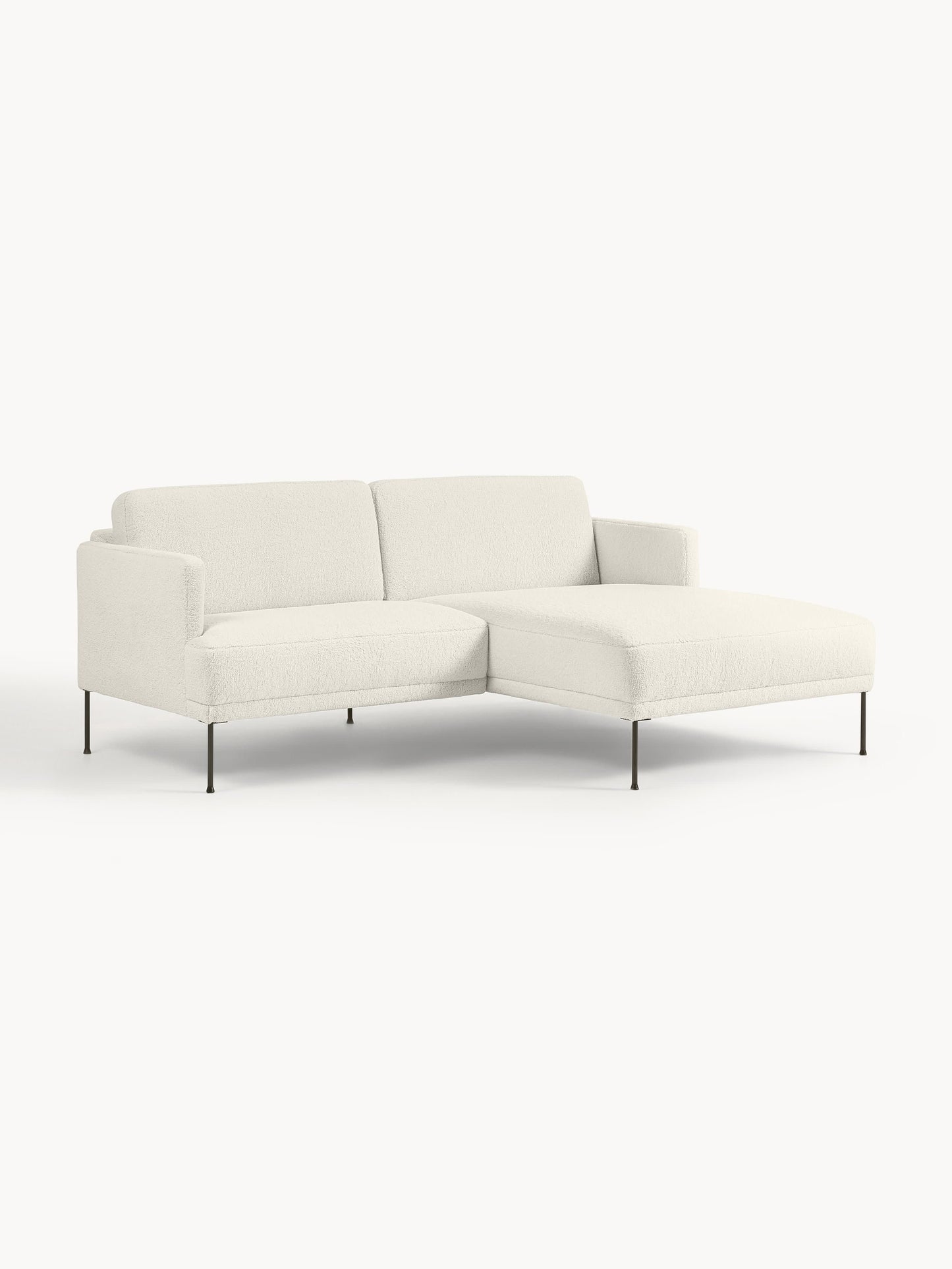 Fluenta Small Corner Sofa in Teddy Fabric
