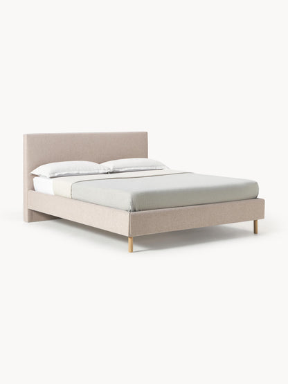 Giulina Upholstered Bed with Wooden Feet