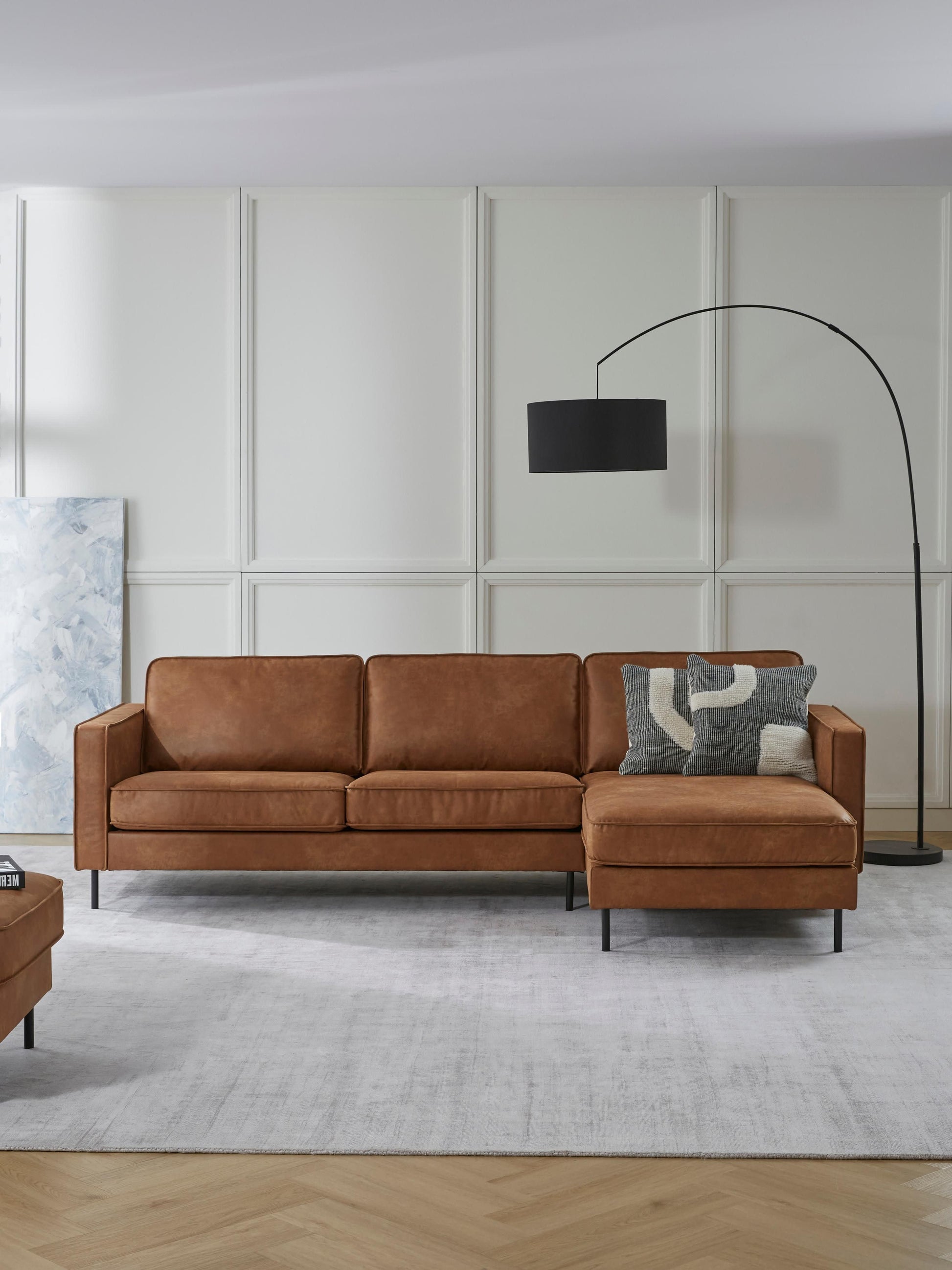 Huntley Leather Corner Sofa (3-Seater)
