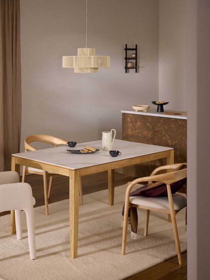 Jaxon Dining Table with Marble-Look Tabletop, in Various Sizes