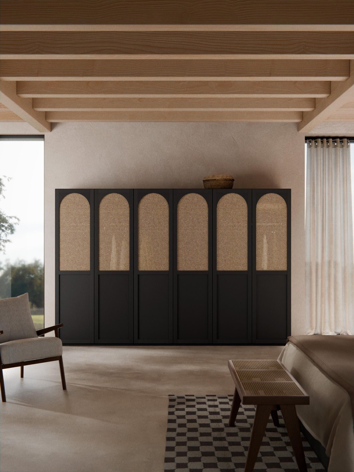 Jeanna Modular Hinged-Door Wardrobe, 300 cm Wide, in Various Sizes