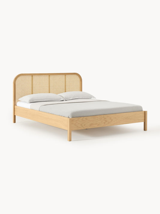 Jonas Wooden Bed with Vienna Cane Headboard