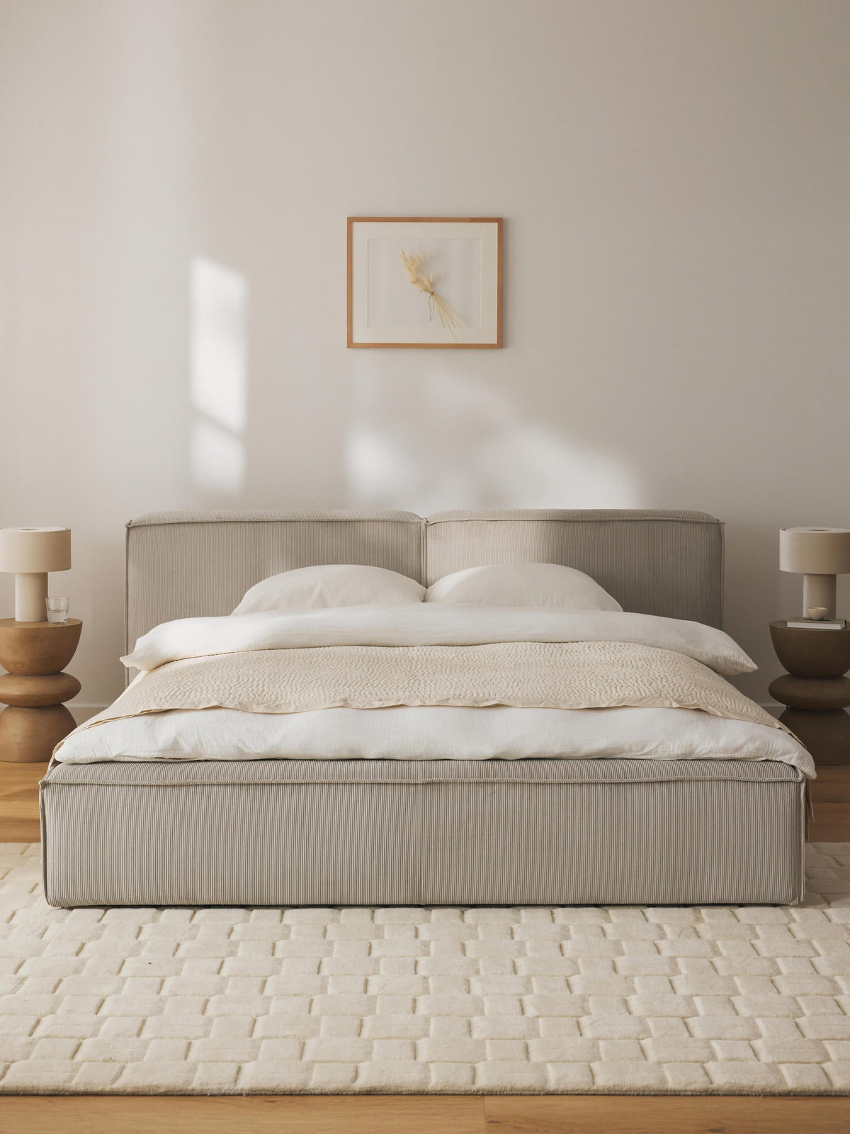 Lennox Corduroy Upholstered Bed with Storage