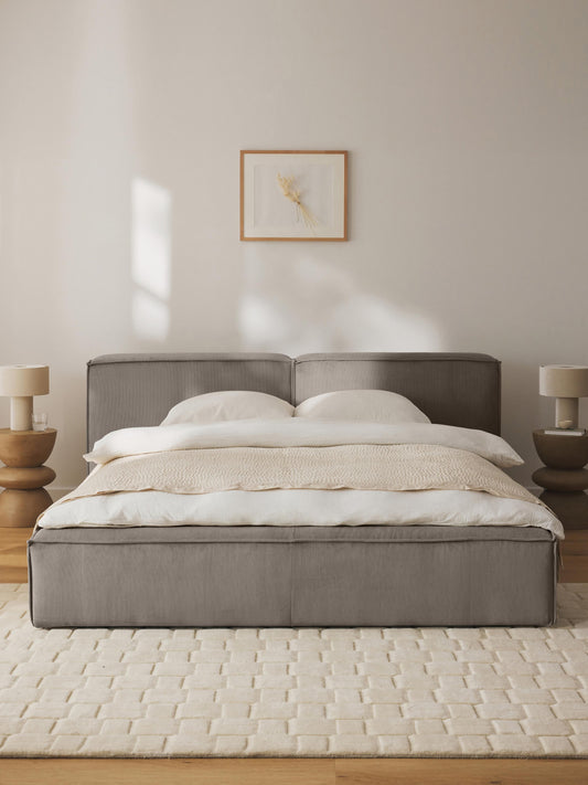 Lennox Corduroy Upholstered Bed with Storage