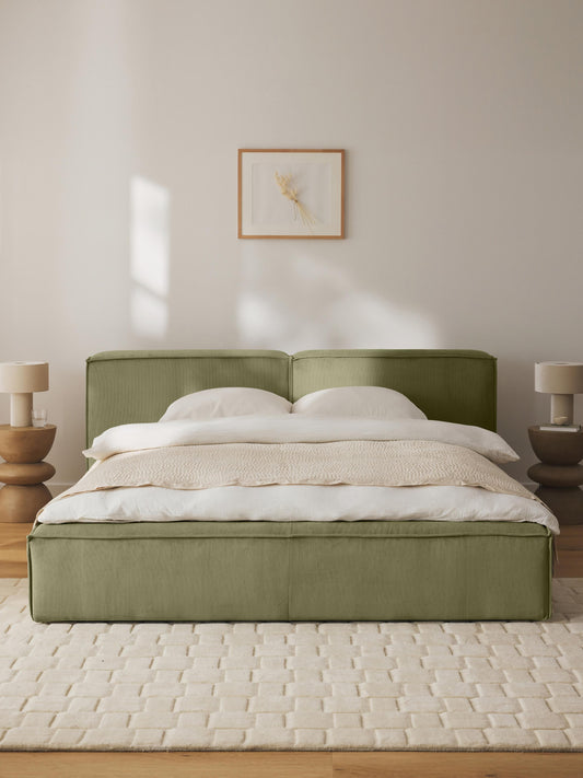 Lennox Corduroy Upholstered Bed with Storage