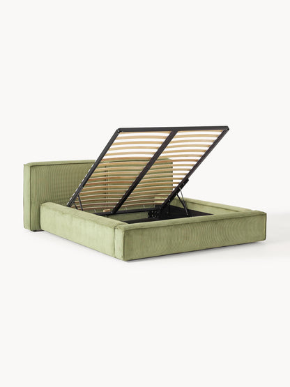 Lennox Corduroy Upholstered Bed with Storage