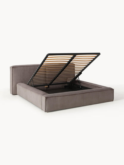 Lennox Corduroy Upholstered Bed with Storage