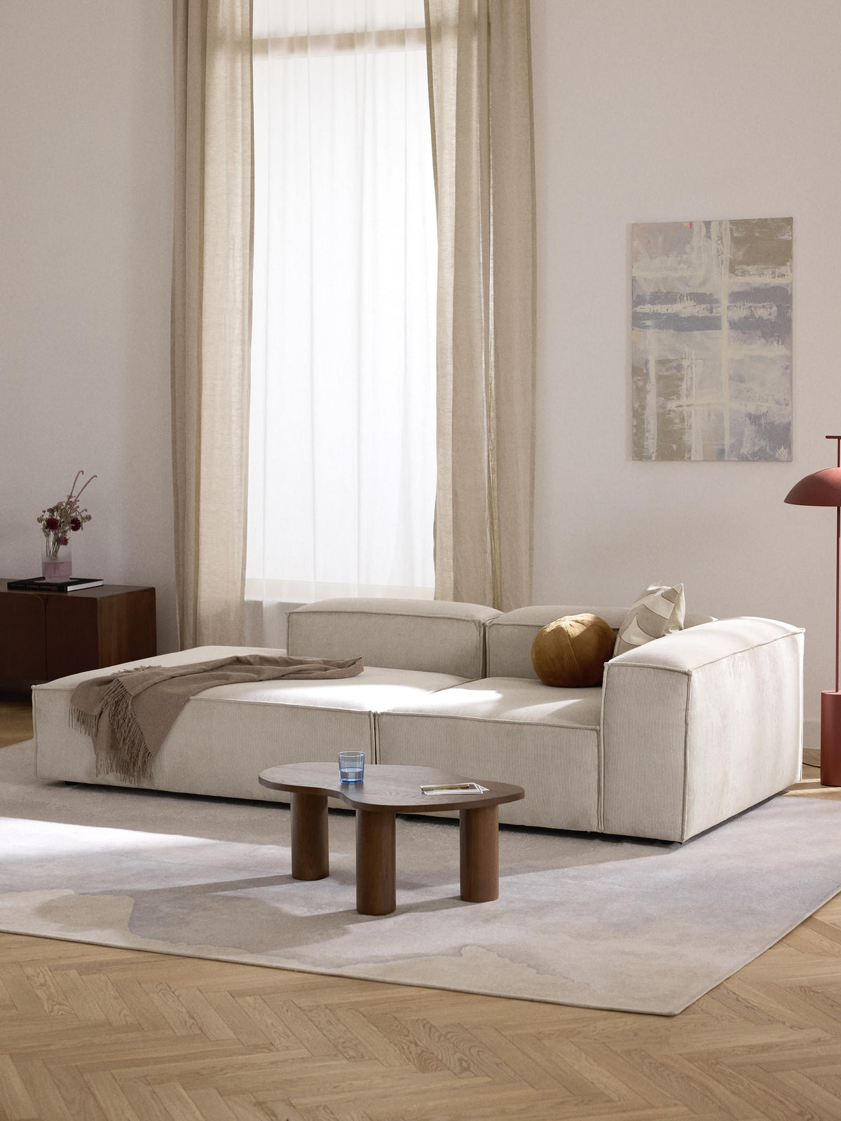 Lennox Modular Ottoman in Corduroy