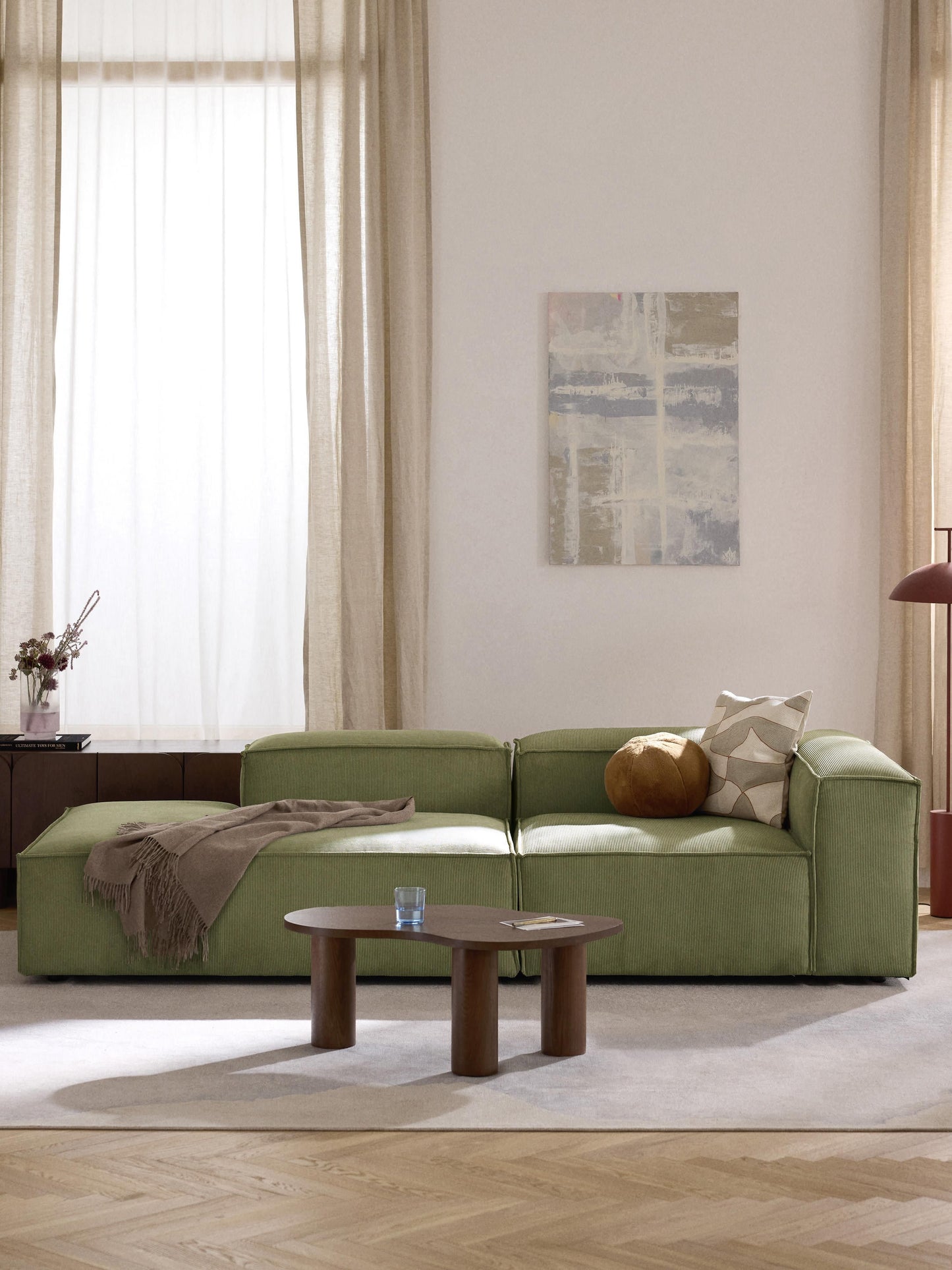 Lennox Modular Ottoman in Corduroy