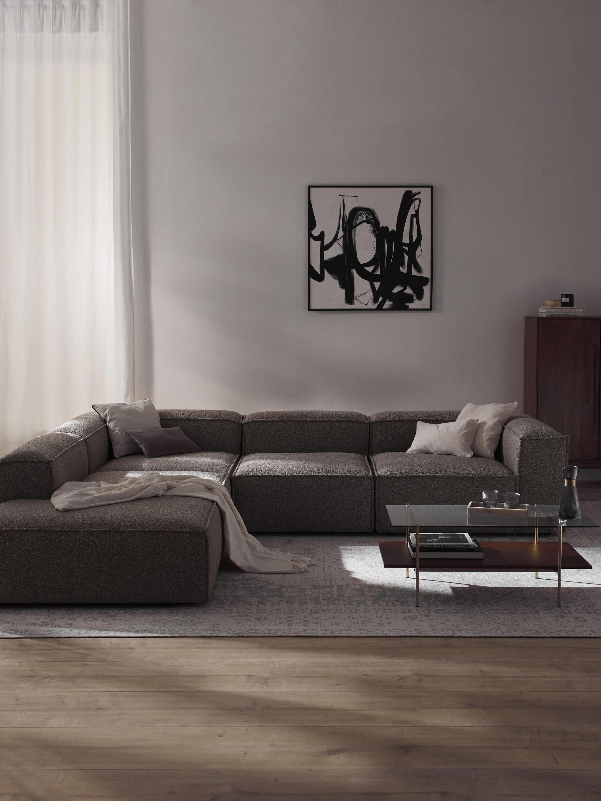 Lennox Modular XL Corner Sofa (4-Seater) in Bouclé