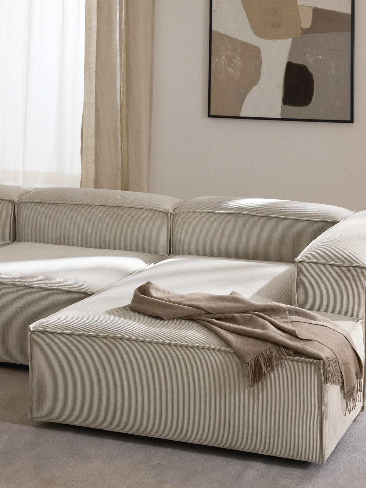 Lennox Ottoman Corner Module in Corduroy