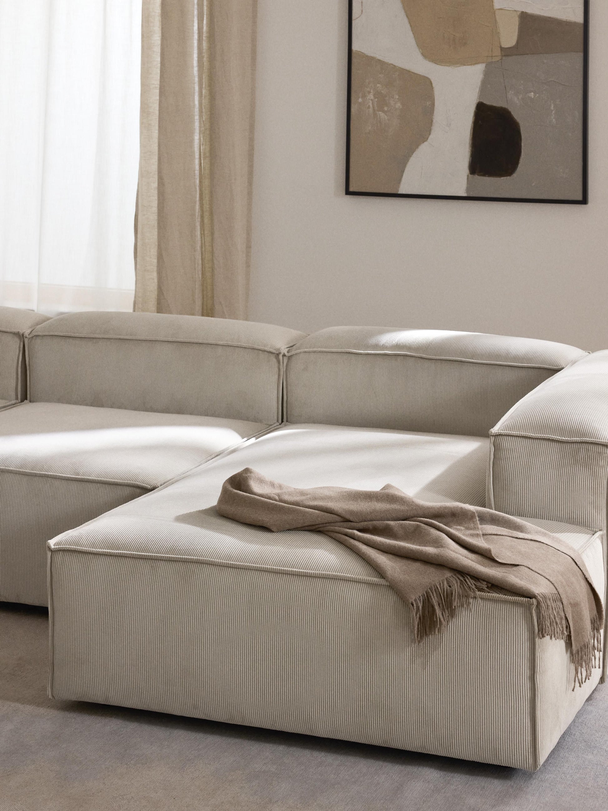 Lennox Ottoman Corner Module in Corduroy