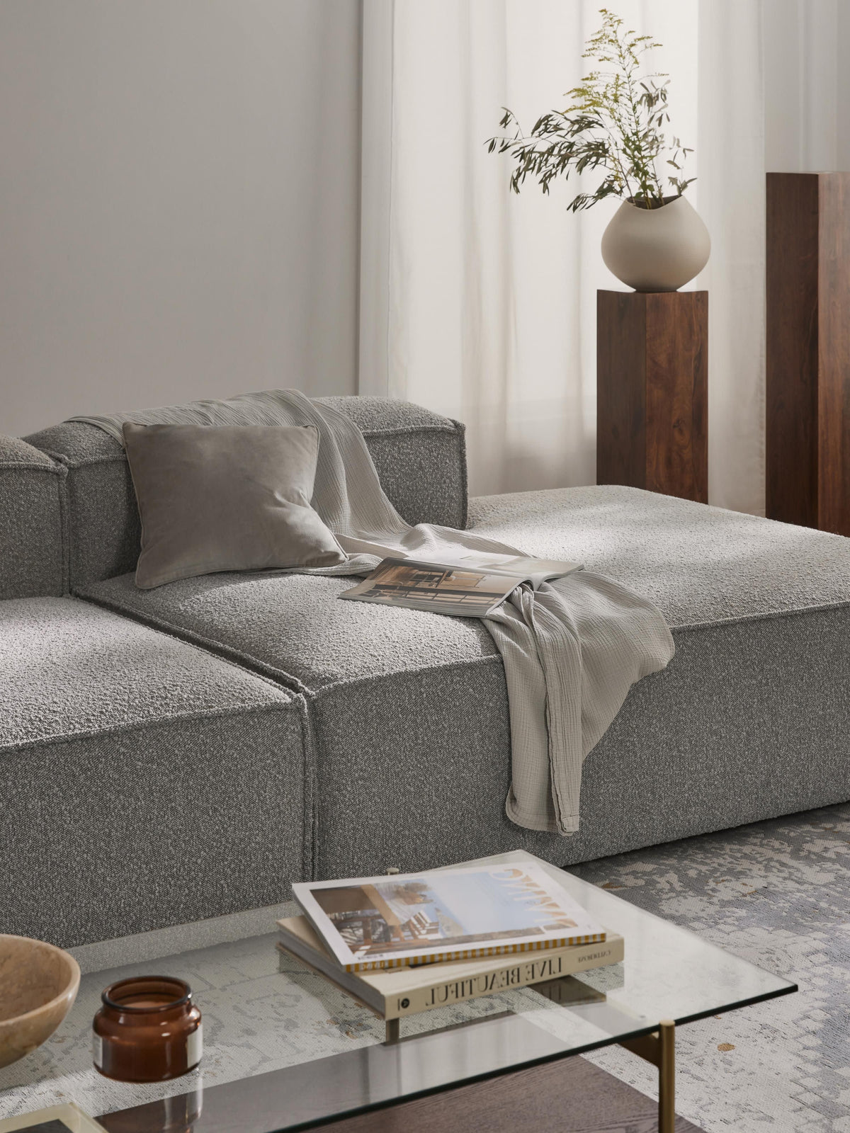 Lennox Ottoman Module in Bouclé