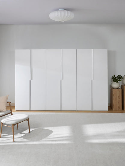 Leona Modular Hinged-Door Wardrobe, 300 cm Wide, in Various Sizes