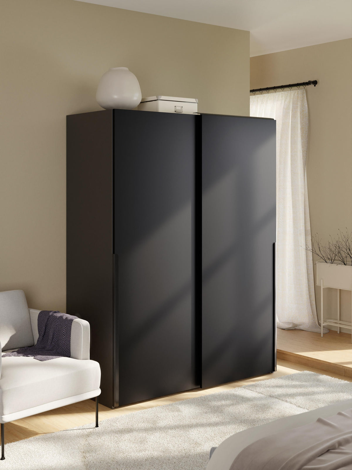 Leona Modular Sliding-Door Wardrobe, 150 cm Wide, in Various Sizes