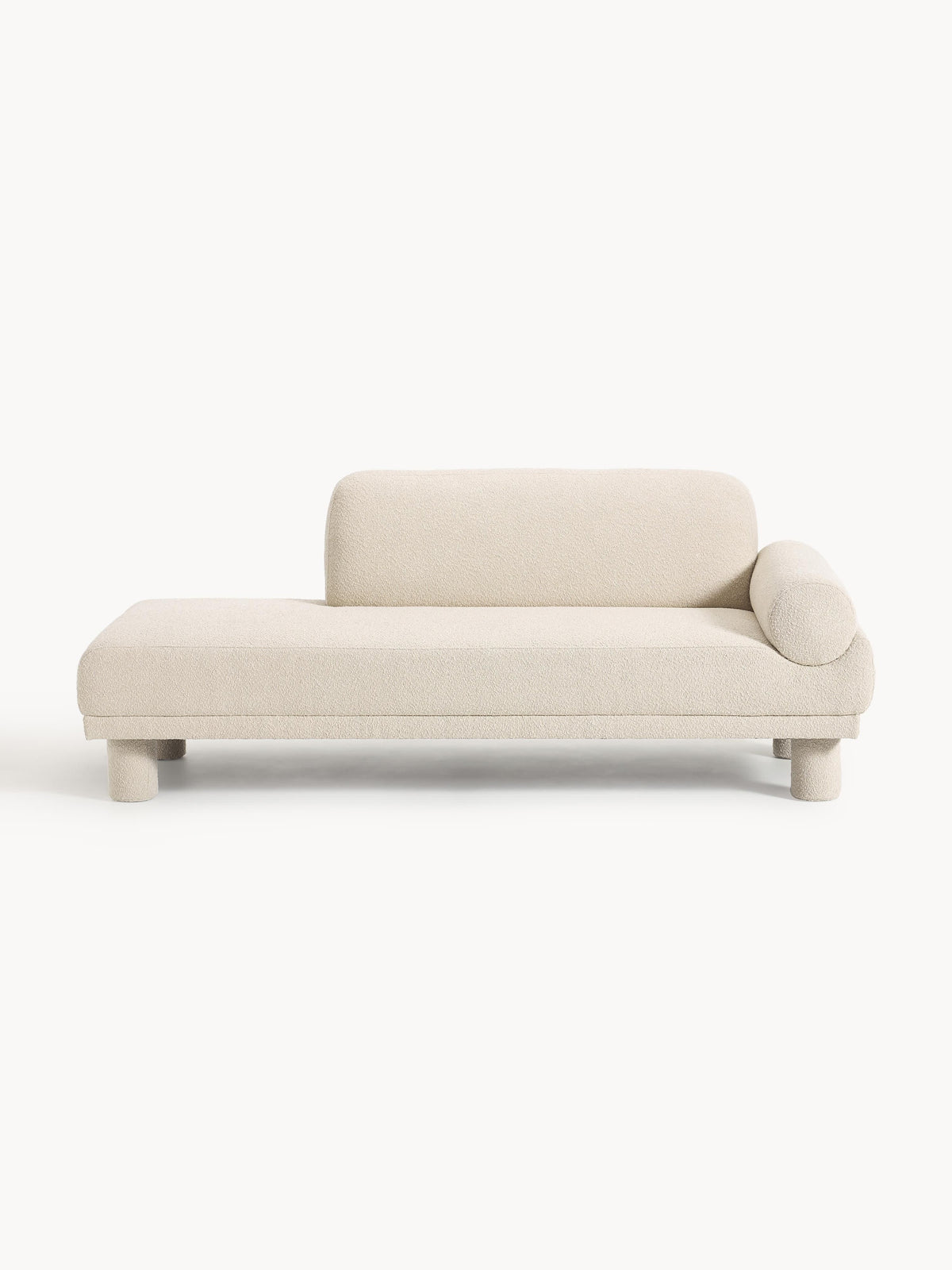Lila Bouclé Ottoman