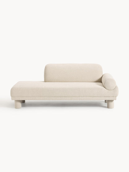 Lila Bouclé Ottoman