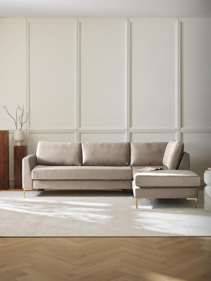 Lunia Velvet Sofa Bed with Mattress, 3-Seater