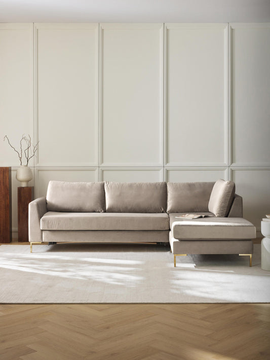 Lunia Velvet Sofa Bed with Mattress, 3-Seater