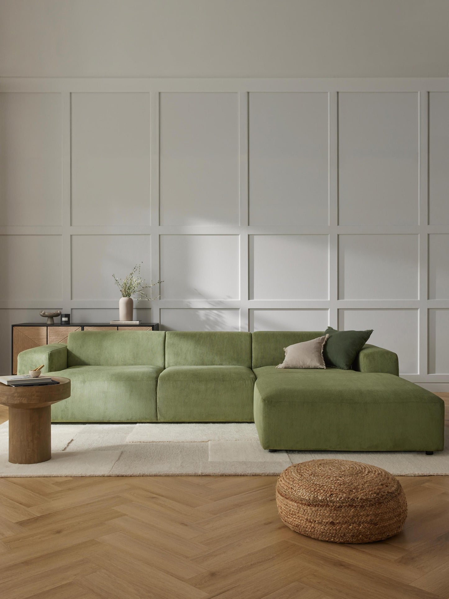 Melvie Corduroy Corner Sofa (4-Seater)
