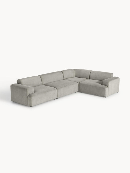 Melvie Large Corduroy Corner Sofa (4-Seater)
