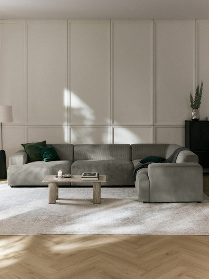 Melvie Large Corduroy Corner Sofa (4-Seater)