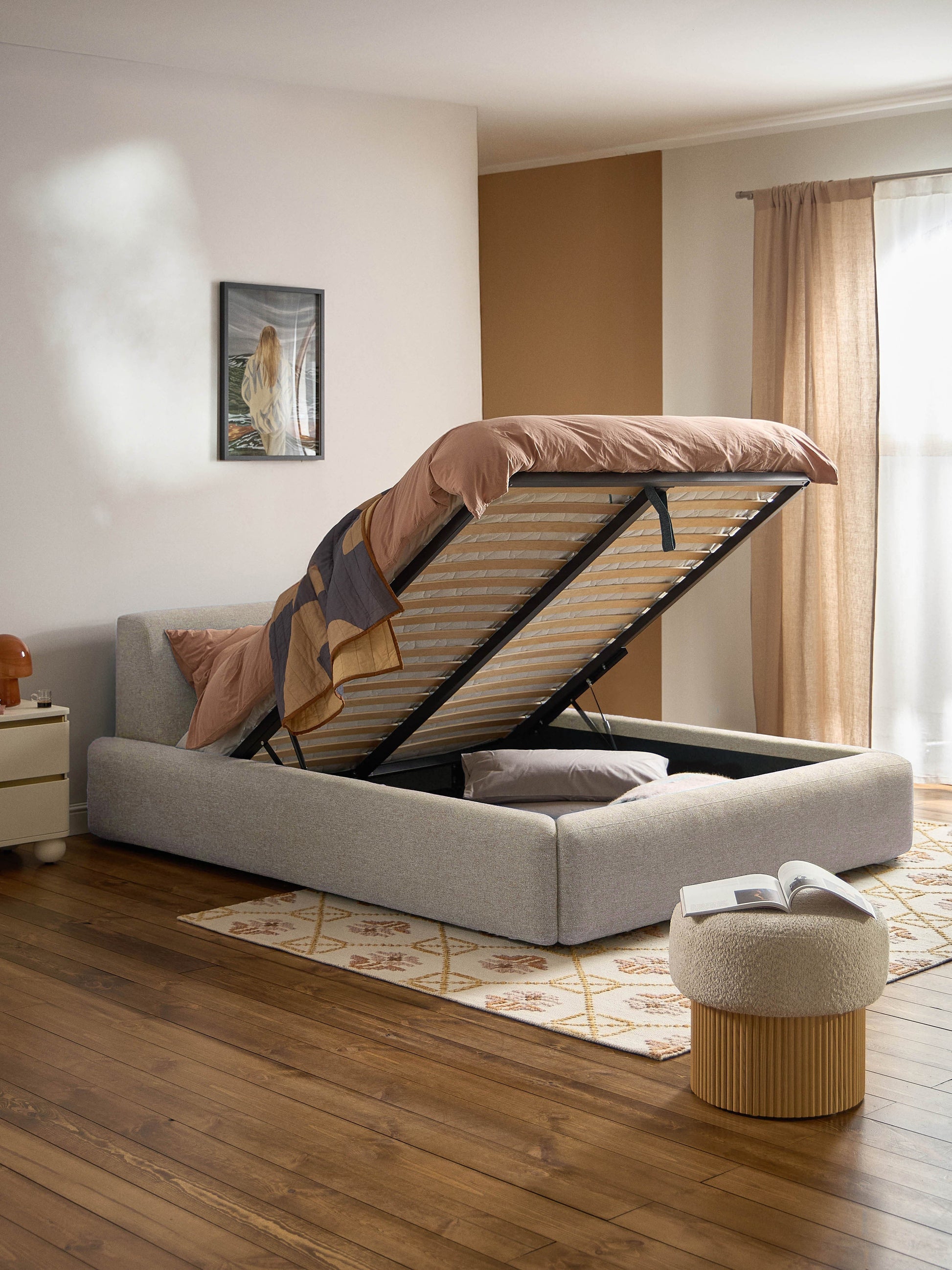 Melvie Upholstered Bed with Storage