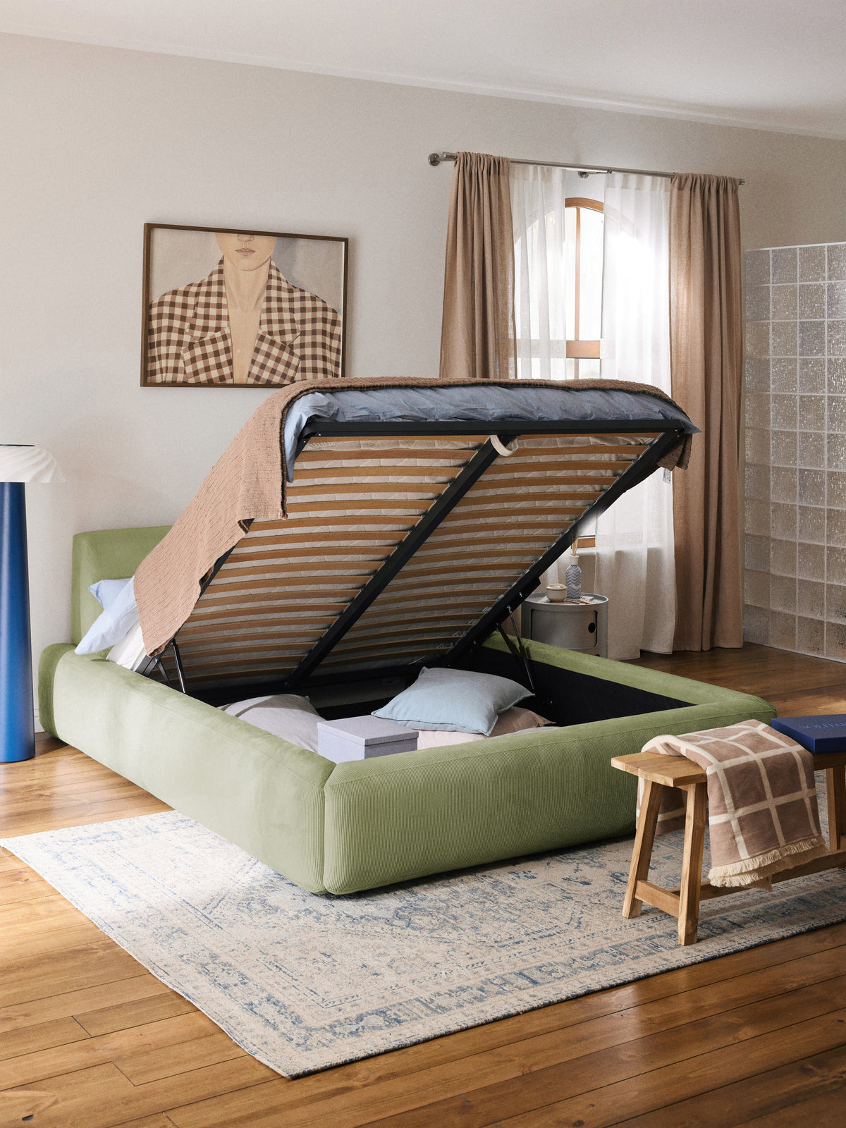 Melvie Upholstered Bed with Storage