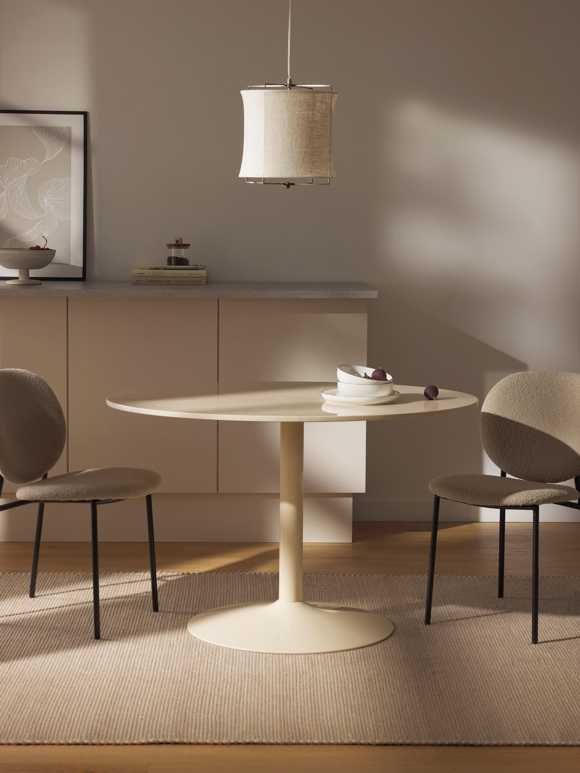 Milena Oval Marble Dining Table, 120 x 90 cm