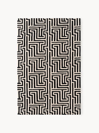 Montel Hand-Tufted Wool Rug with Raised High-Low Texture