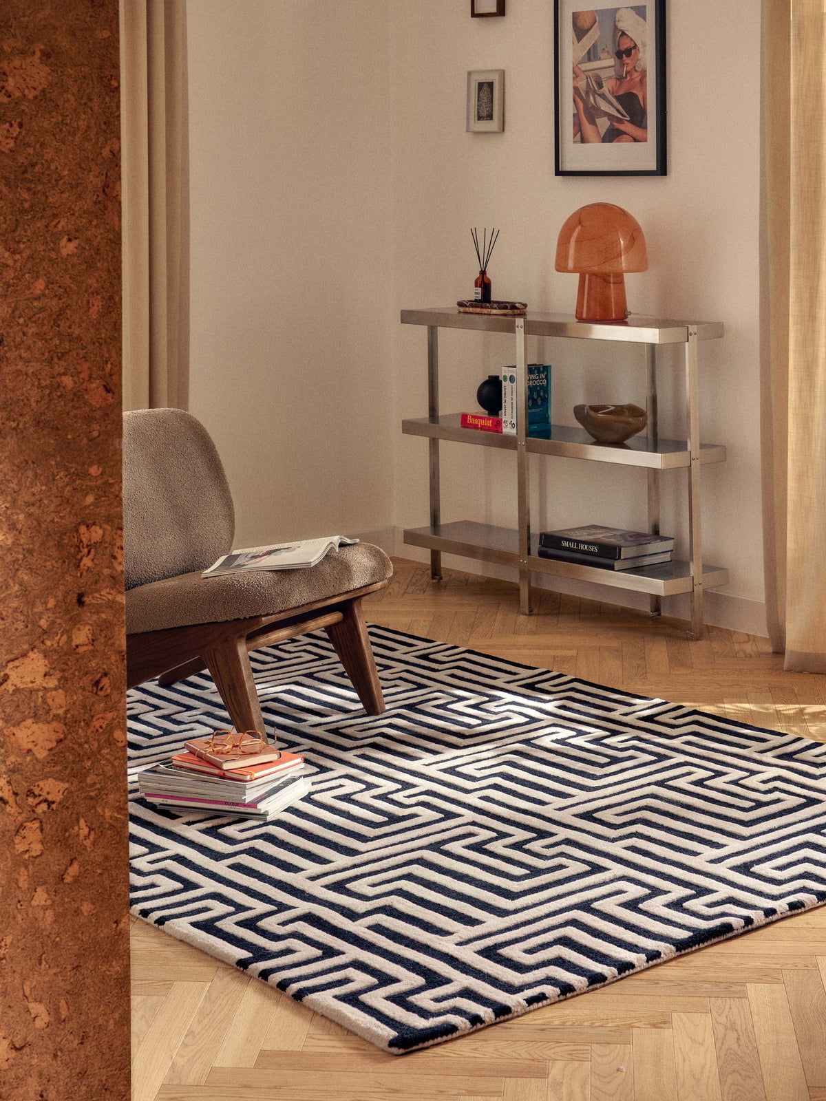 Montel Hand-Tufted Wool Rug with Raised High-Low Texture
