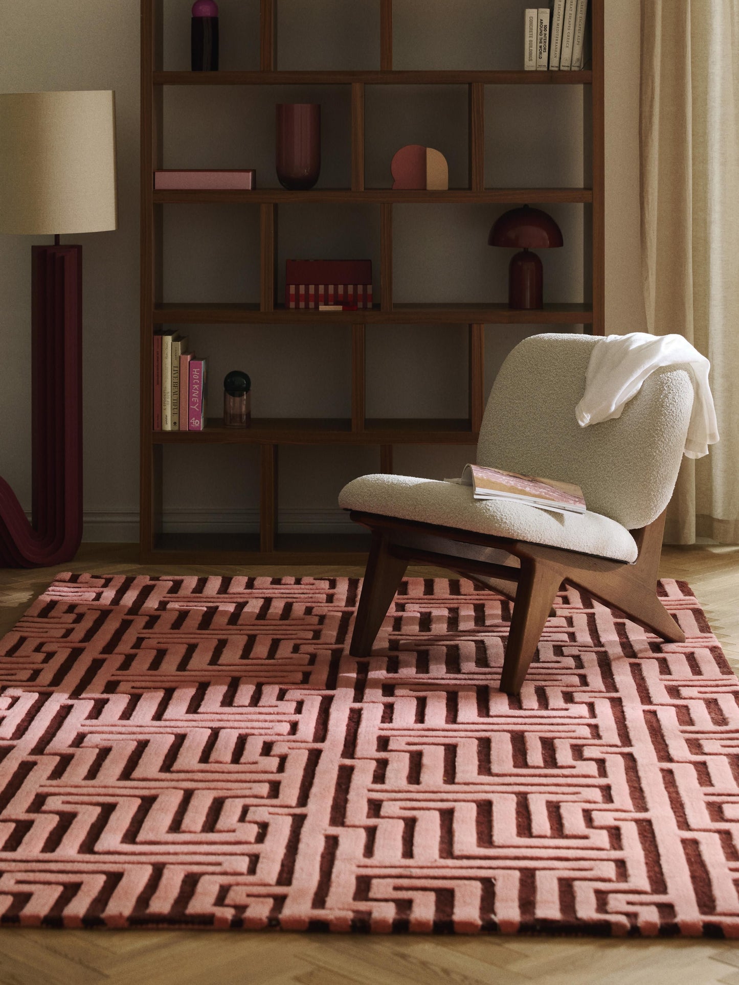 Montel Hand-Tufted Wool Rug with Raised High-Low Texture