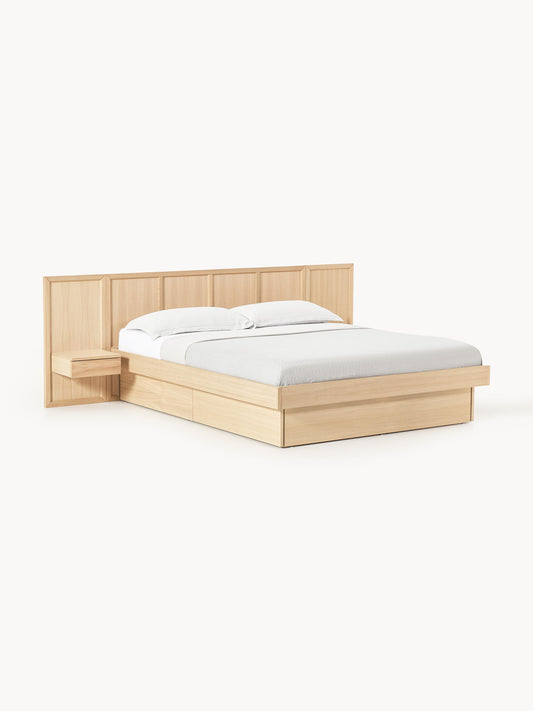 Nantis Wooden Bed with Bedside Tables and Headboard