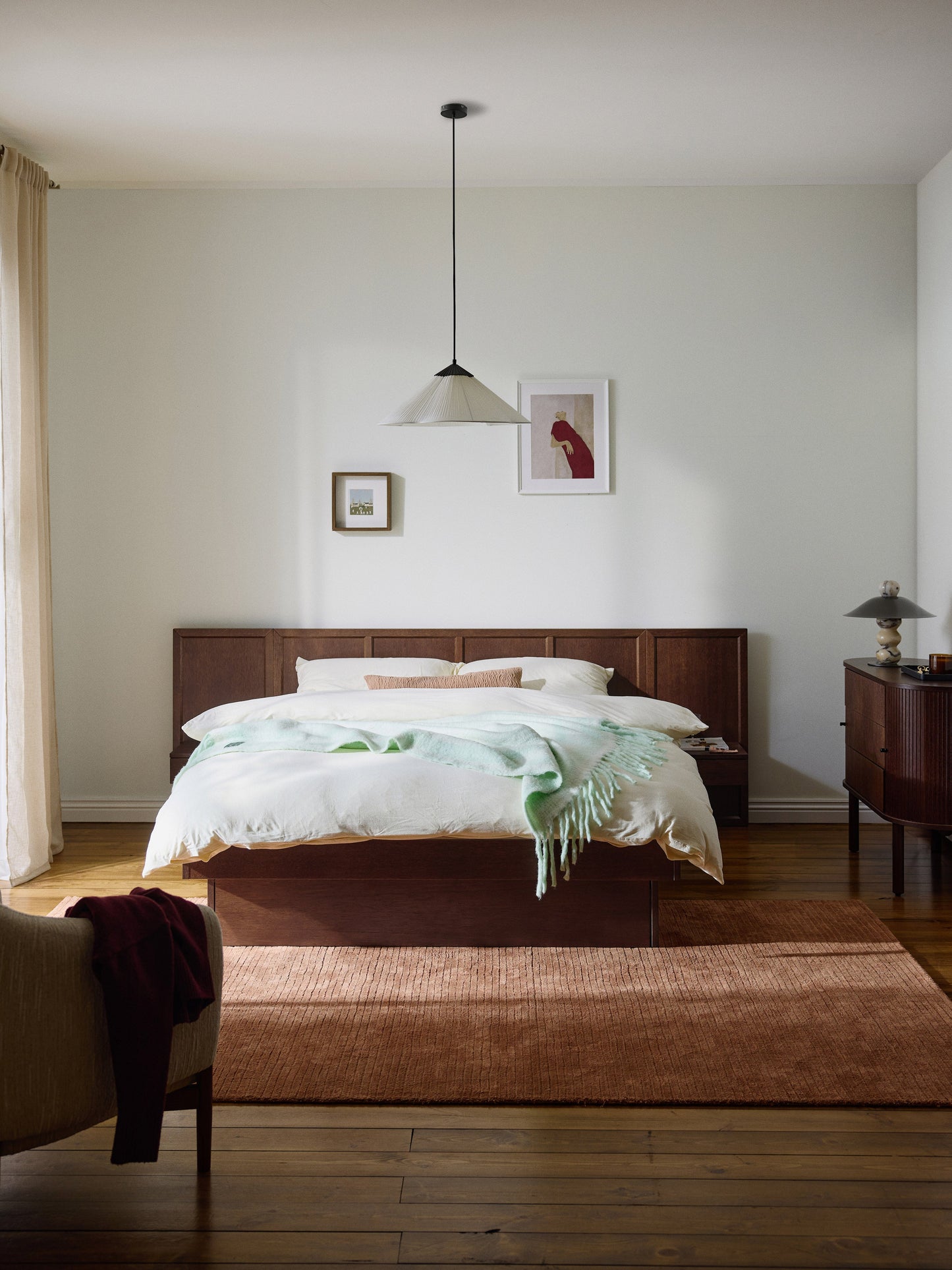 Nantis Wooden Bed with Bedside Tables and Headboard