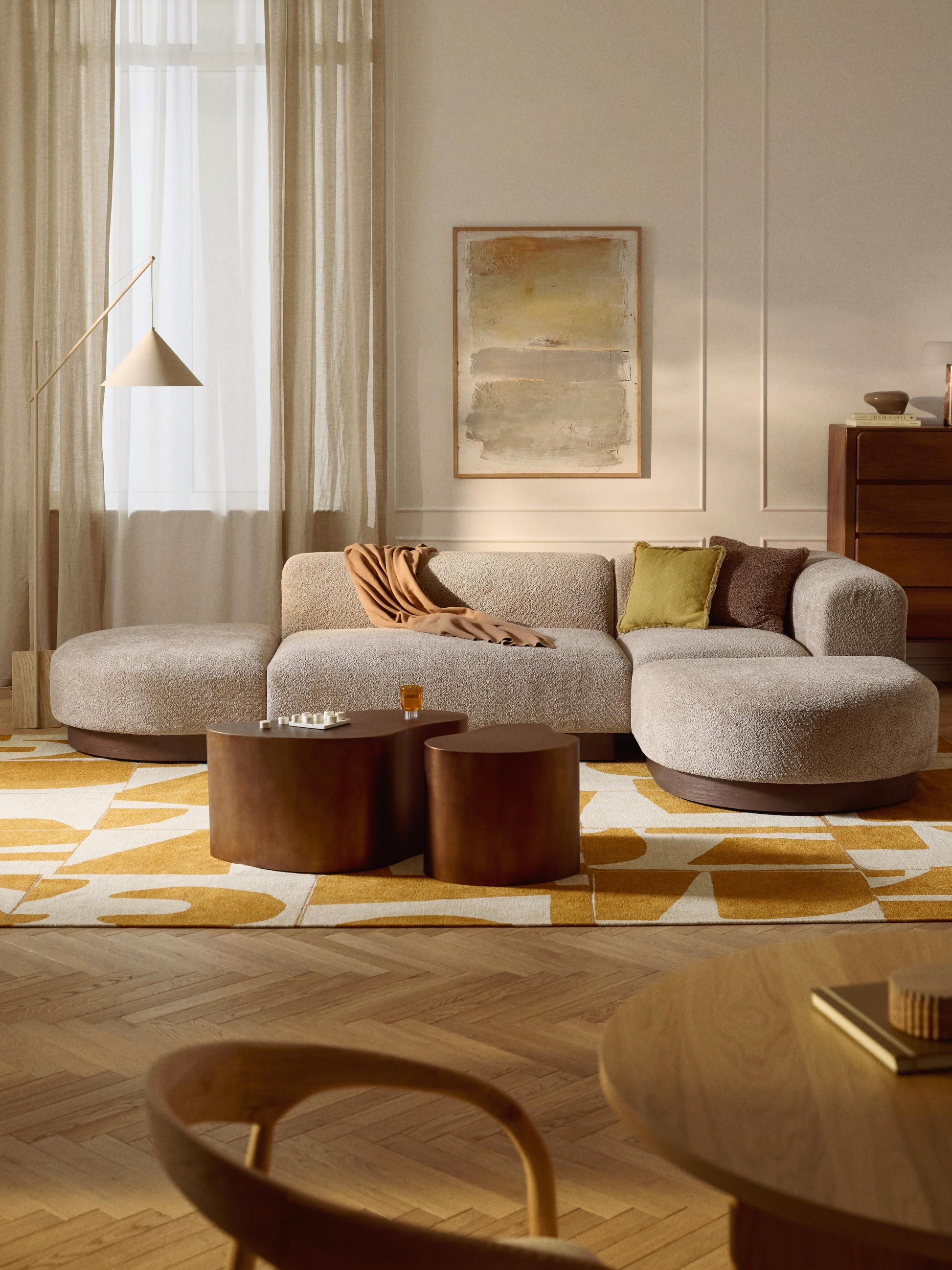 Natalia Modular Corner Sofa in Teddy Bouclé