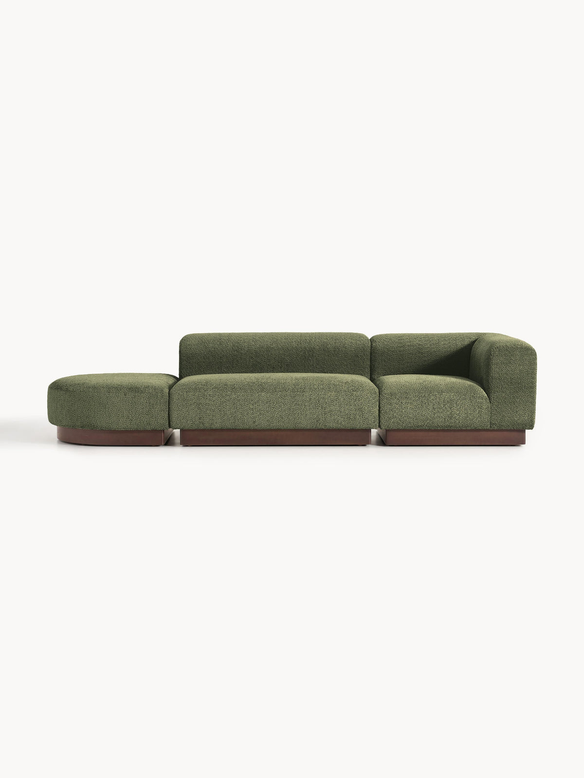 Natalia Modular Ottoman in Teddy Bouclé with Stool (Left/Right)