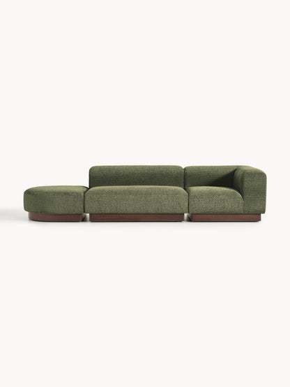 Natalia Modular Ottoman in Teddy Bouclé with Stool (Left/Right)