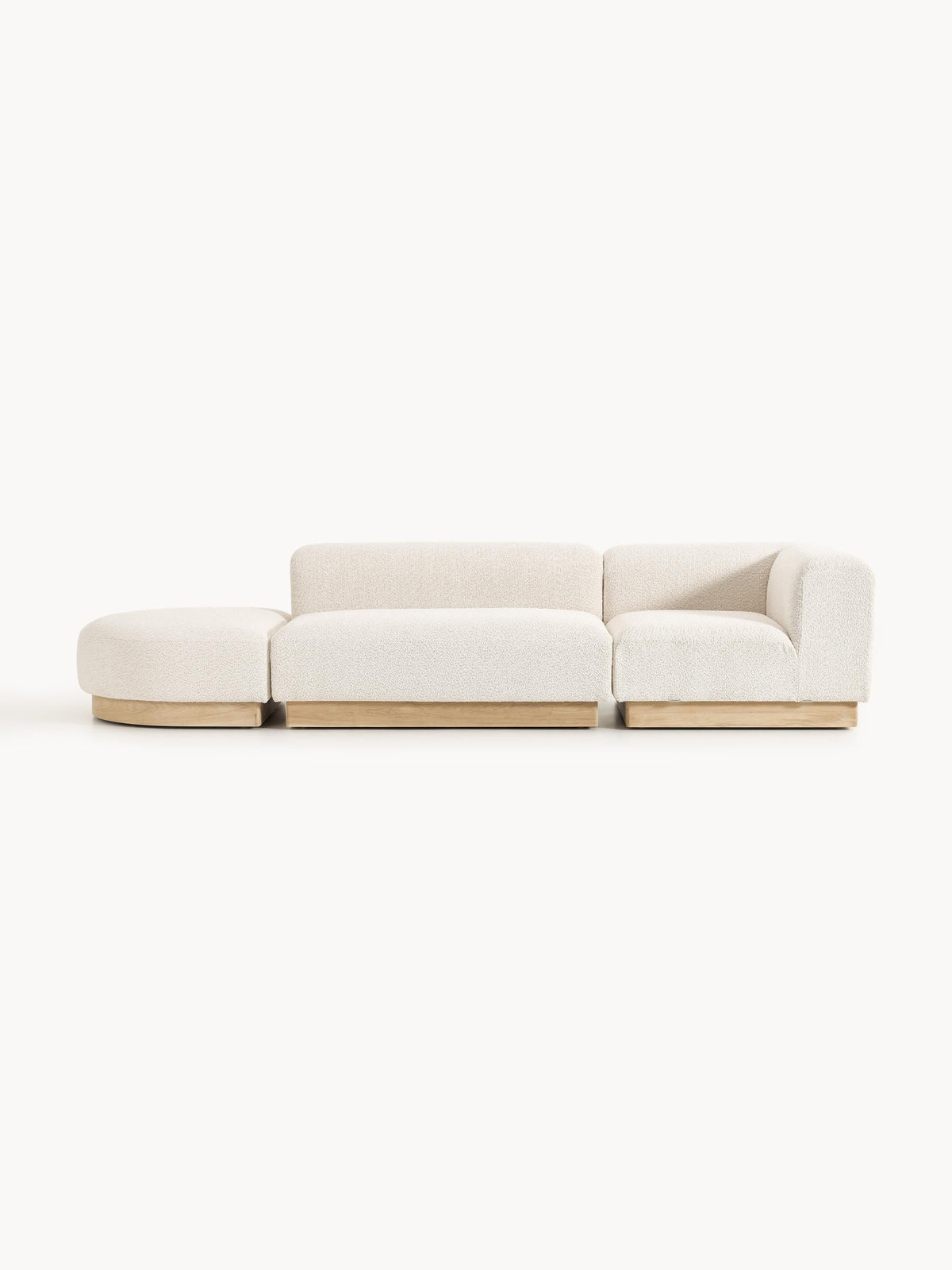 Natalia Modular Ottoman in Teddy Bouclé with Stool (Left/Right)