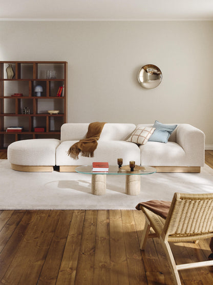 Natalia Modular Ottoman in Teddy Bouclé with Stool (Left/Right)