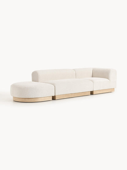 Natalia Modular Ottoman in Teddy Bouclé with Stool (Left/Right)