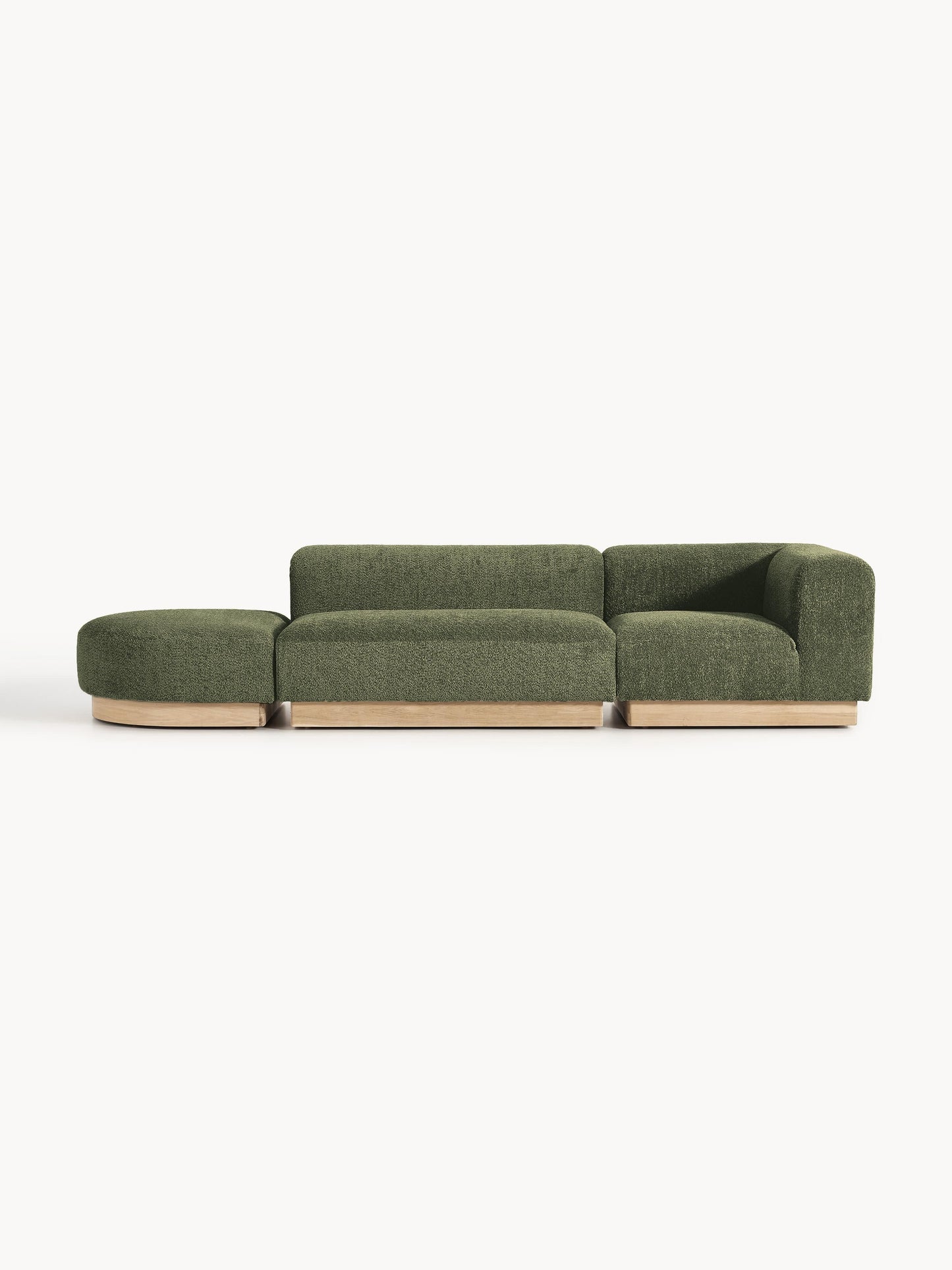 Natalia Modular Ottoman in Teddy Bouclé with Stool (Left/Right)