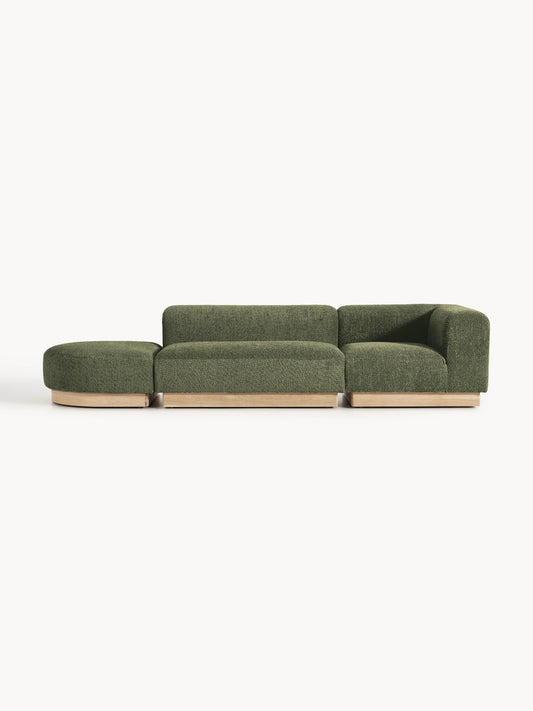 Natalia Modular Ottoman in Teddy Bouclé with Stool (Left/Right)