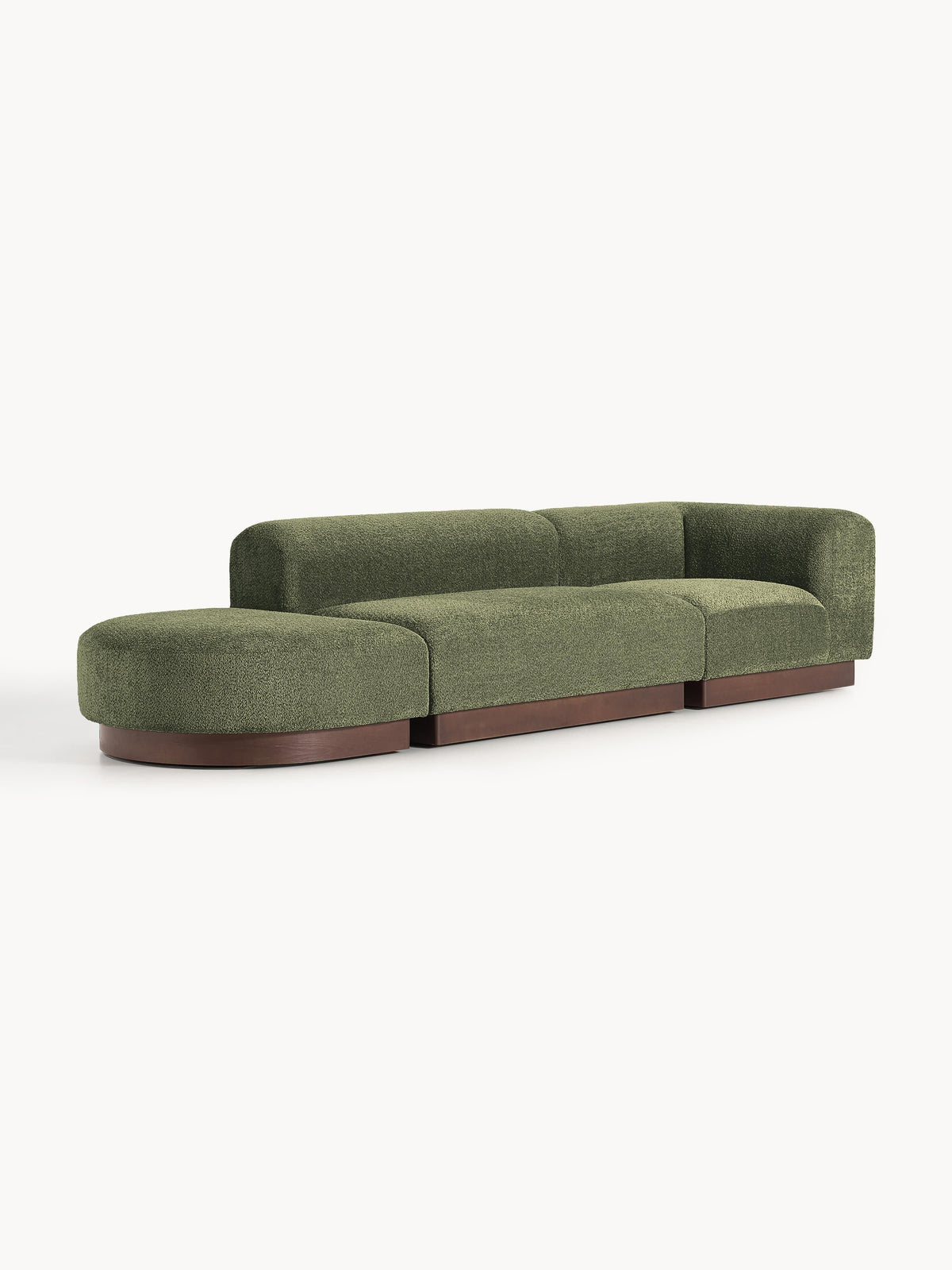 Natalia Modular Ottoman in Teddy Bouclé with Stool (Left/Right)