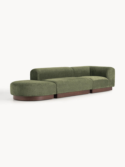 Natalia Modular Ottoman in Teddy Bouclé with Stool (Left/Right)