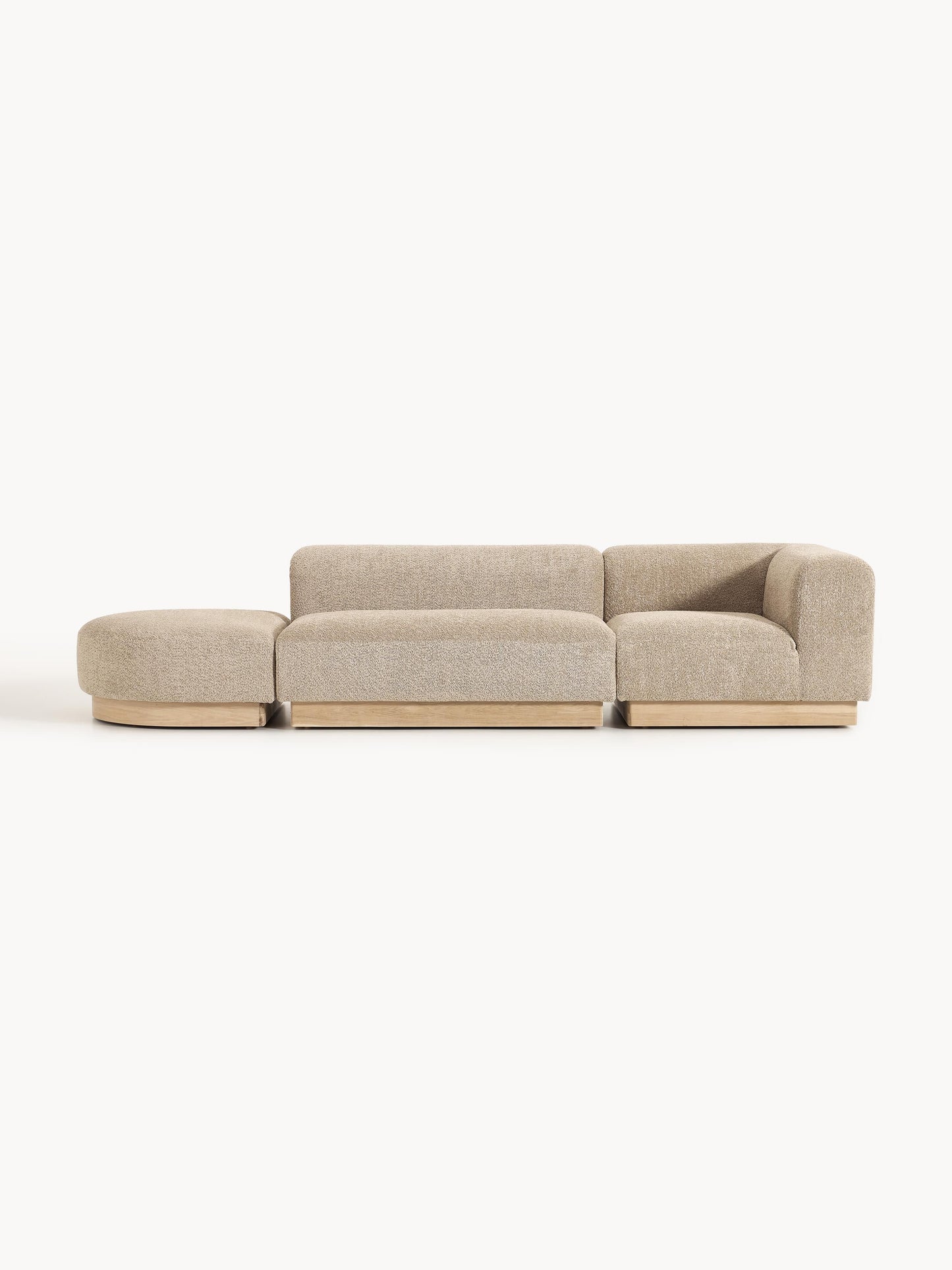 Natalia Modular Ottoman in Teddy Bouclé with Stool (Left/Right)