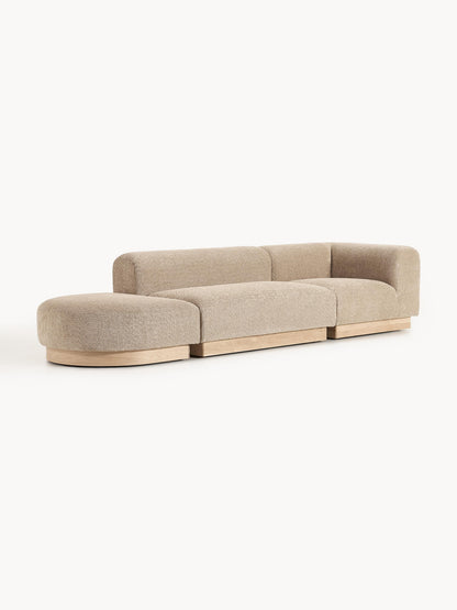 Natalia Modular Ottoman in Teddy Bouclé with Stool (Left/Right)