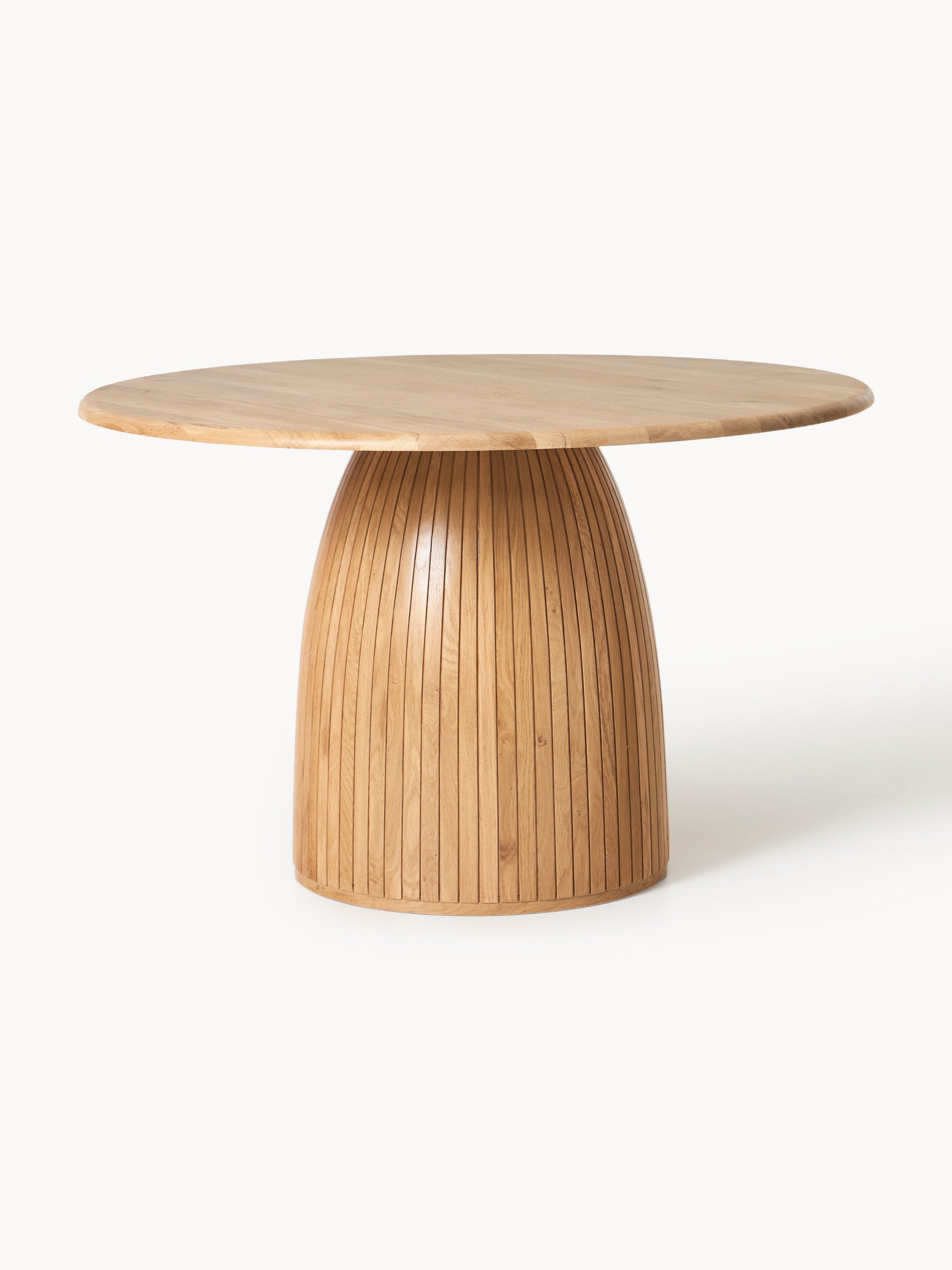 Nella Round Dining Table with Fluted Texture, in Various Sizes