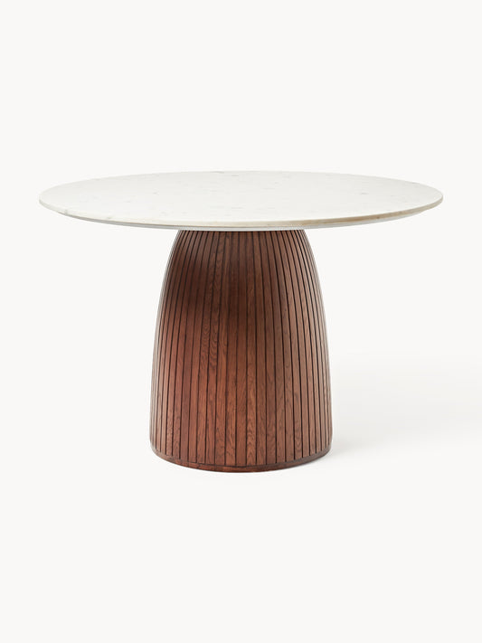 Nella Round Dining Table with Marble Tabletop, Ø 115 cm