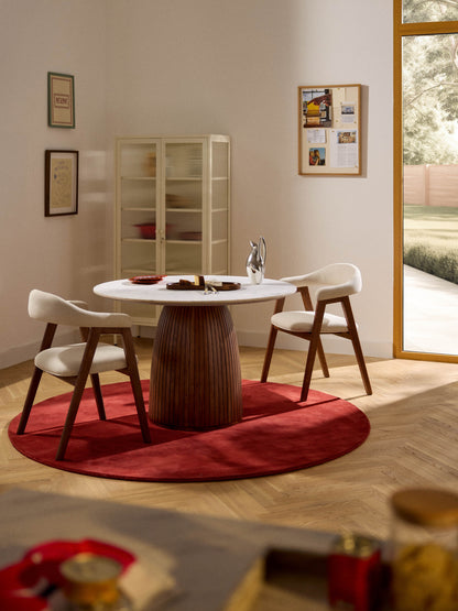 Nella Round Dining Table with Marble Tabletop, Ø 115 cm