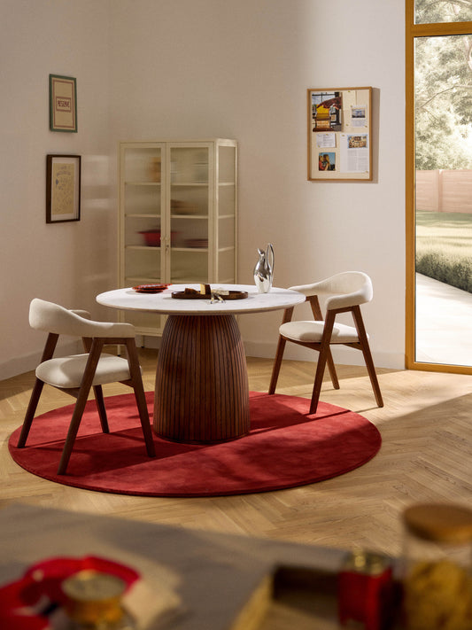 Nella Round Dining Table with Marble Tabletop, Ø 115 cm